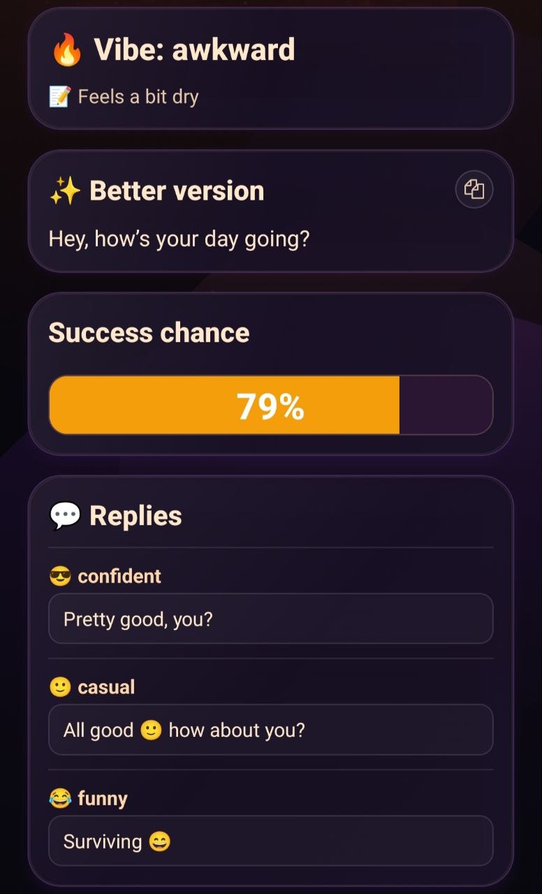 Work mode improved message output in NoCringo app